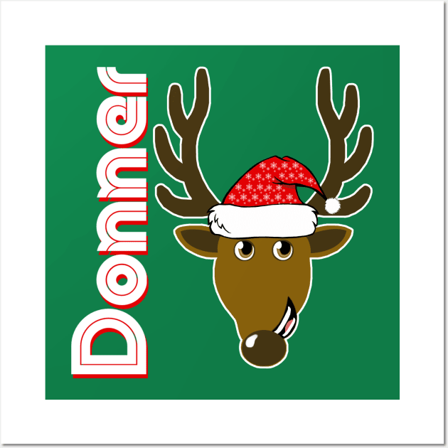 Donner, Family Christmas Santa Anime 8+ Reindeer Tshirts Wall Art by TonTomDesignz